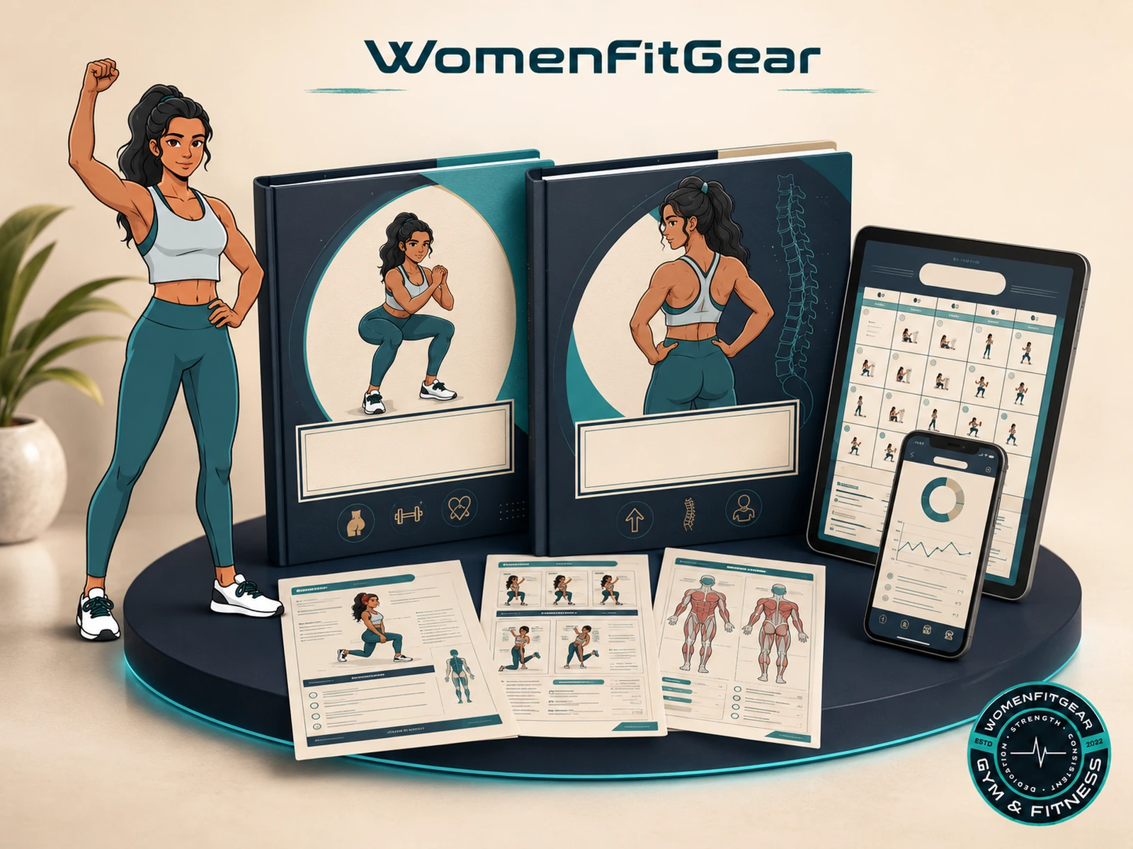 WomenFitGear Complete Shape Bundle with glute program, back program, calendar and tracker